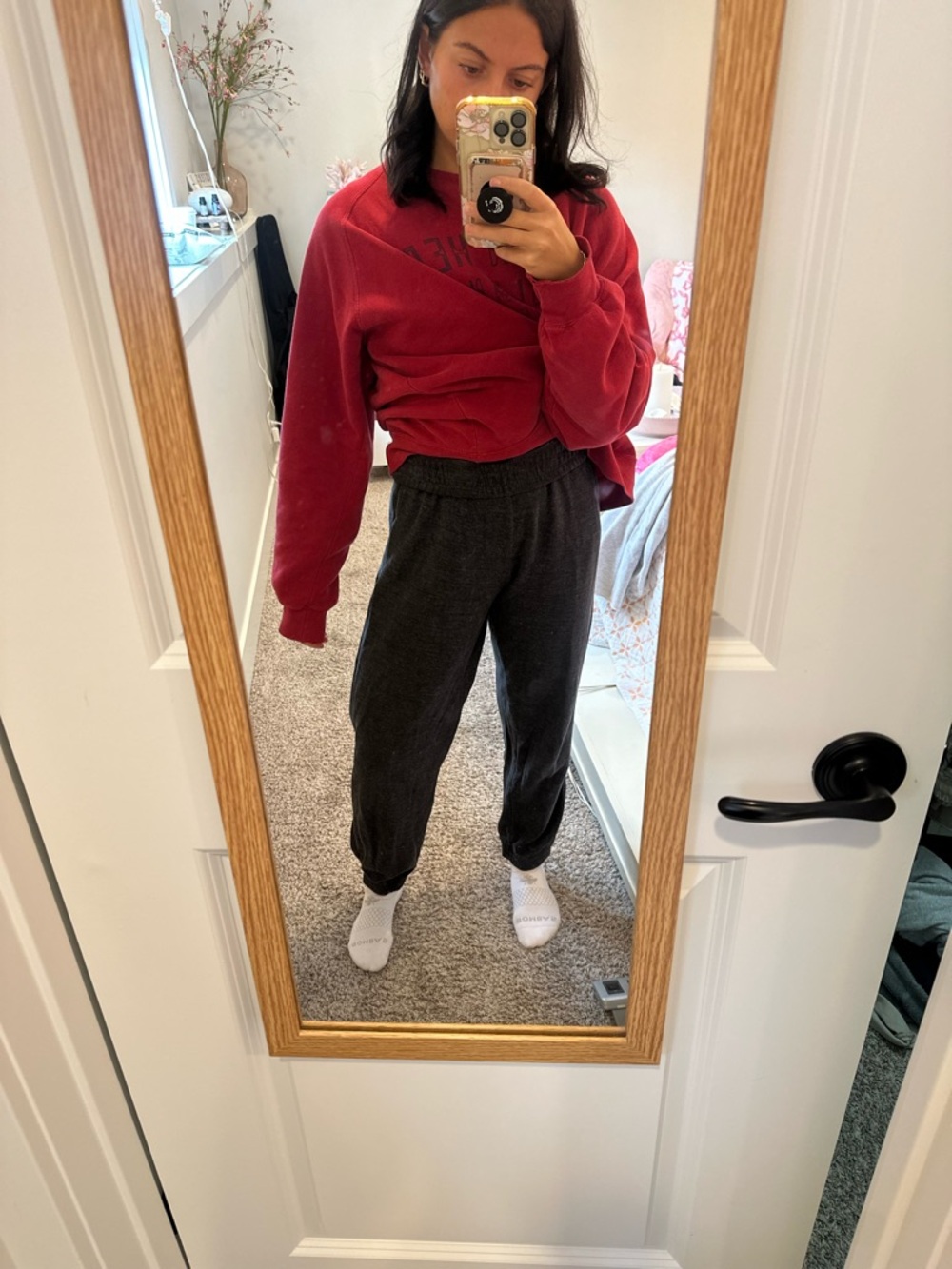 American Eagle Black Sweatpants with Gray Interior